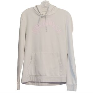 WrldInvsn | Women's White Graphic Hoodie Pullover Sweatshirt (Size Medium)